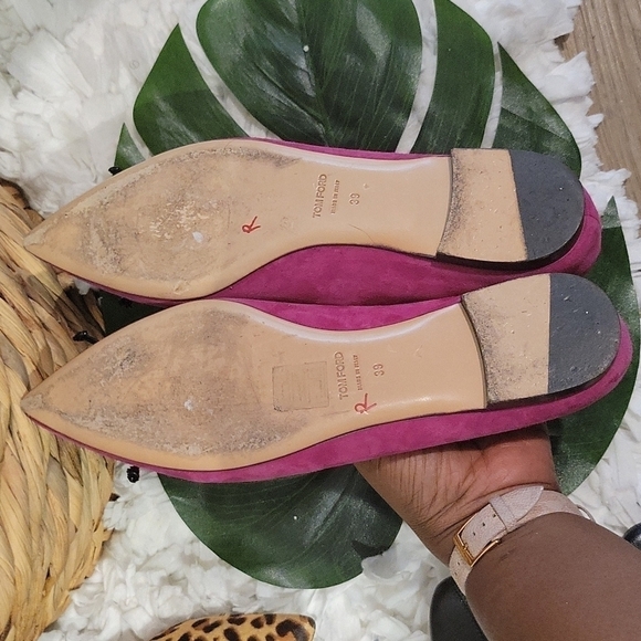 TOM FORD fushia pointy toe flats size 39 Preppy Academia Corpcore Ballerina Bow - Picture 4 of 9